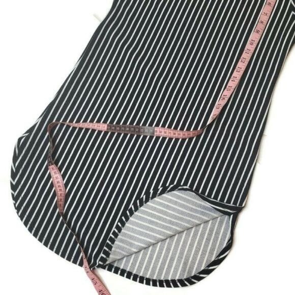 AGaci Black & White Striped Short Sleeve T-Shirt Dress casual comfortable no tag - Picture 6 of 7
